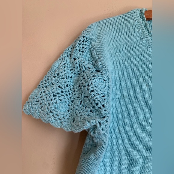 St johns bay short sleeve sweater spring crochet sleeves cottage core - Picture 2 of 7